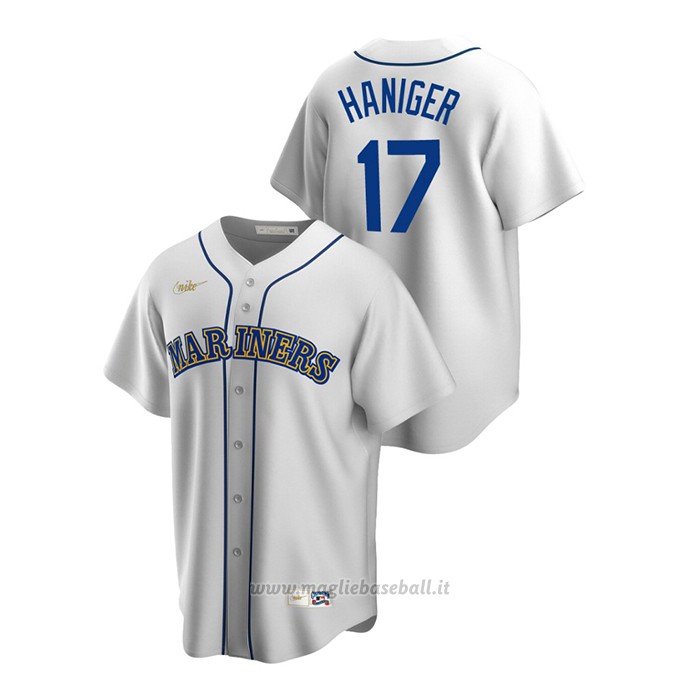 Maglia Baseball Uomo Seattle Mariners Mitch Haniger Cooperstown Collection Primera Bianco